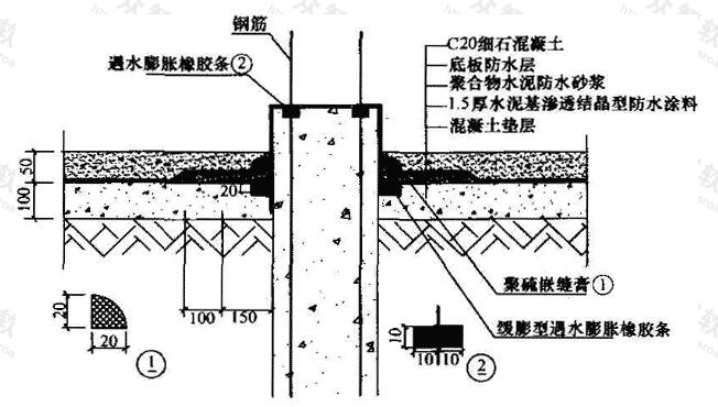 桩与承台连接的防水构造