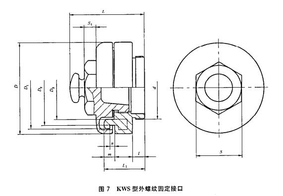 图7  KWS型外螺纹固定接口