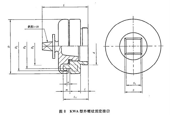 图8  KWA型外螺纹固定接口