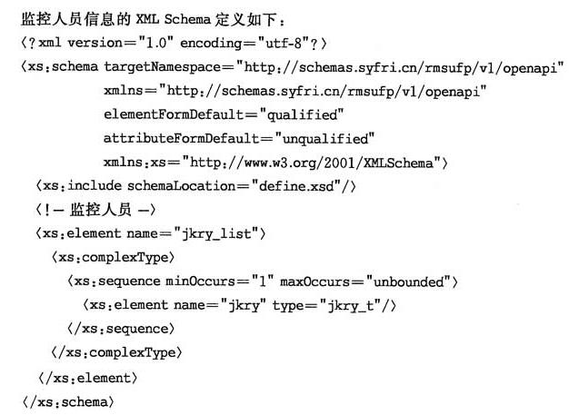 监控人员信息XML Schema定义