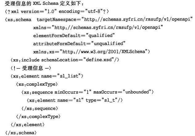 受理信息XML Schema定义