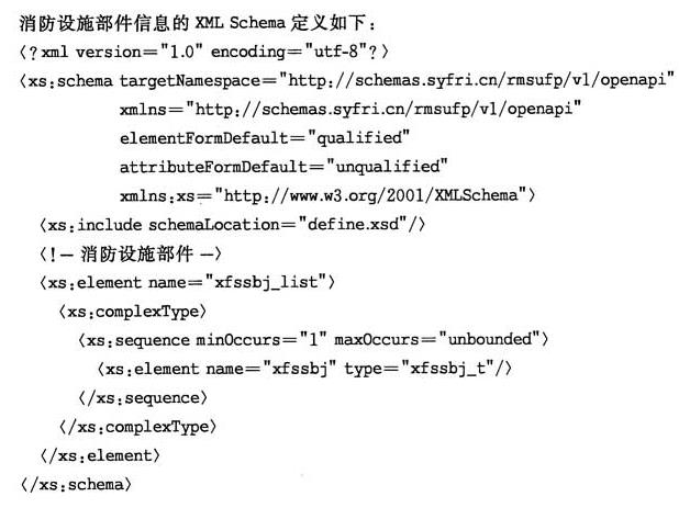 消防设施部件信息XML Schema定义