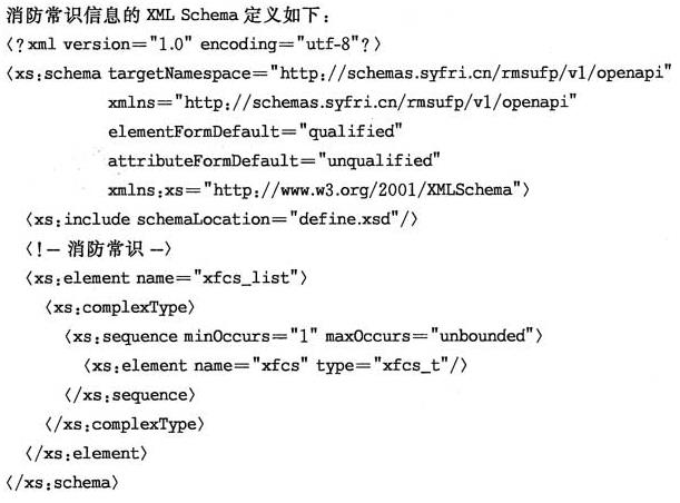 消防常识XML Schema定义