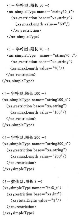 公用数据类型的XMLSchema定义