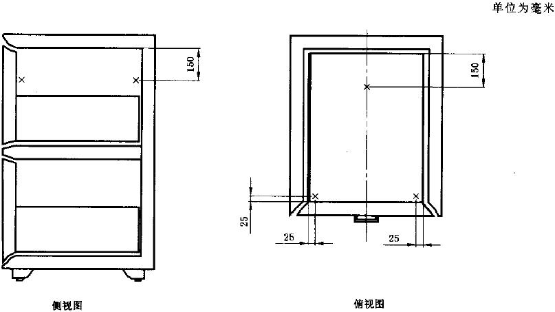 图2    P类试件第1层抽屉测温点布置示意图