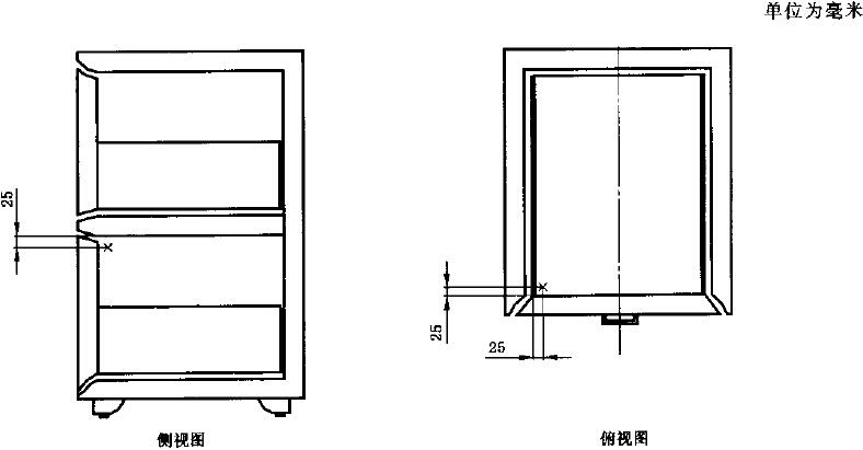 图6    D类和DIS类试件第2层抽屉测温点布置示意图