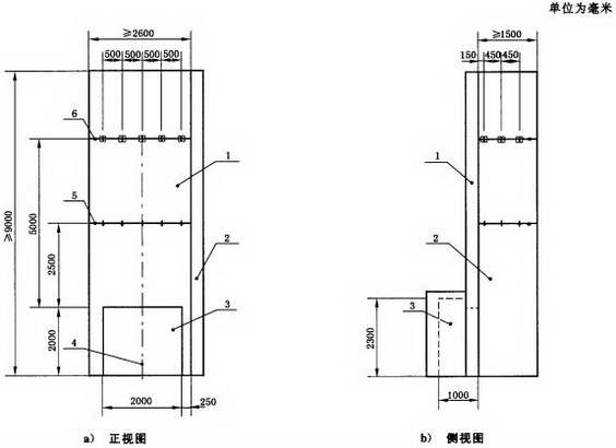 试验装置及热电偶位置示意图