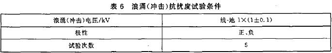 浪涌（冲击）抗扰度试验条件