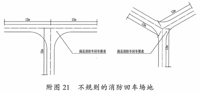 附图21  不规则的消防回车场地