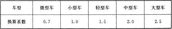 表4.1.2 机动车换算当量系数