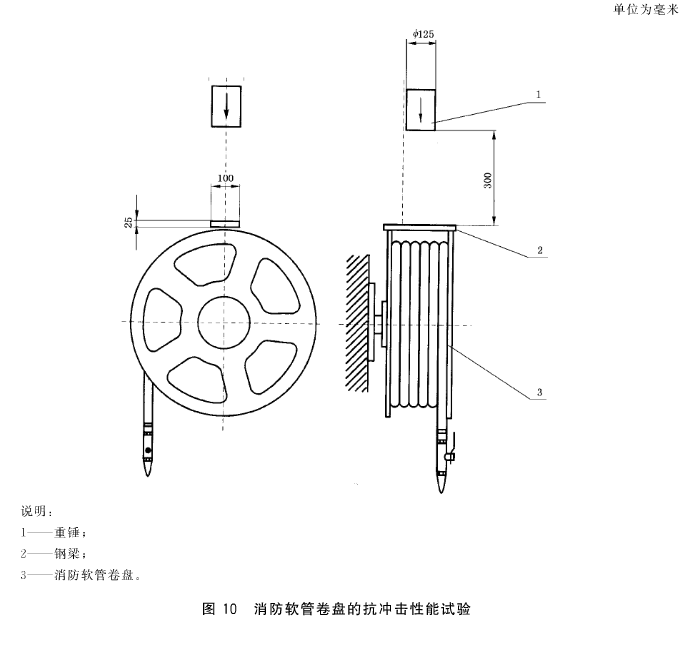 图10 消防软管卷盘的抗冲击性能试验