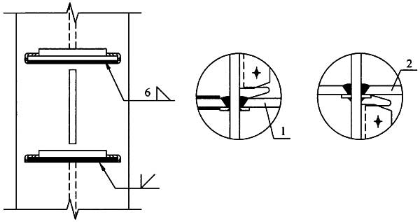 图17.3.7 衬板与柱翼缘的焊接构造