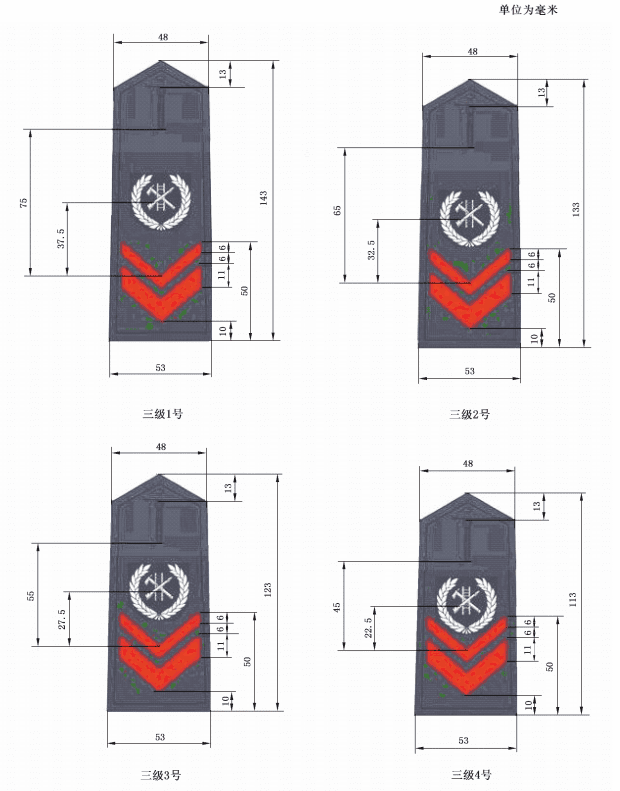 图 A.3 三级软肩章