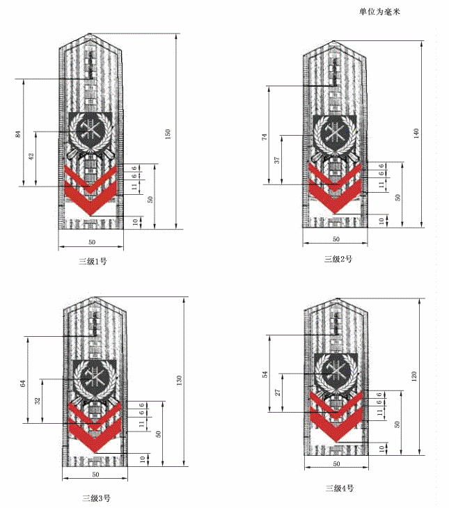 图B.3 三级硬肩章