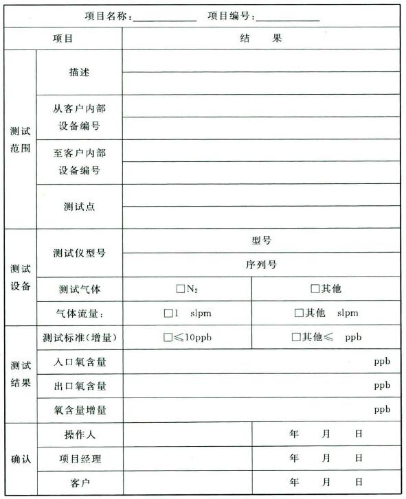 表11 氧分测试记录表