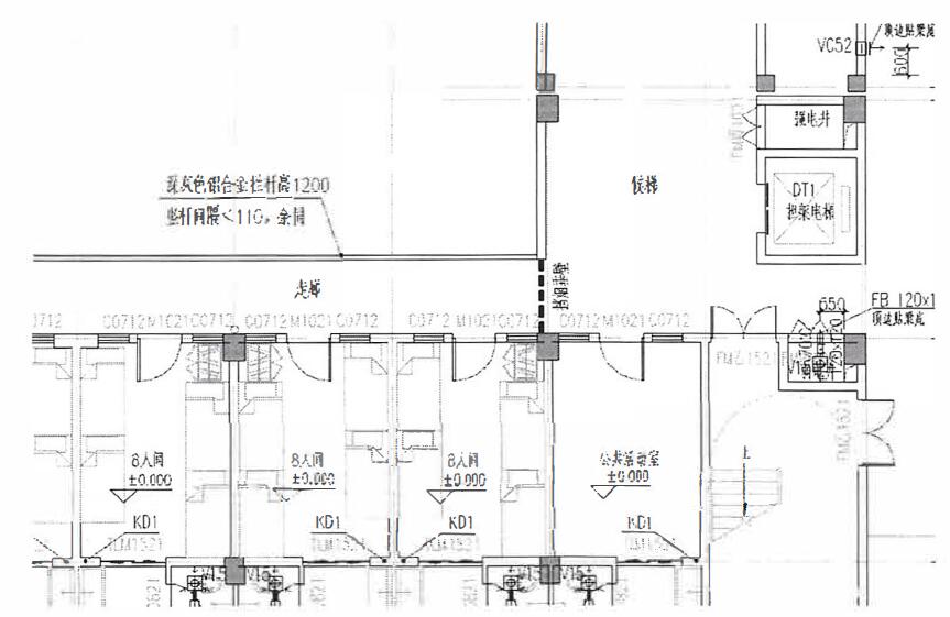 图 26-2 走道不完全为敞开式外廊的情形