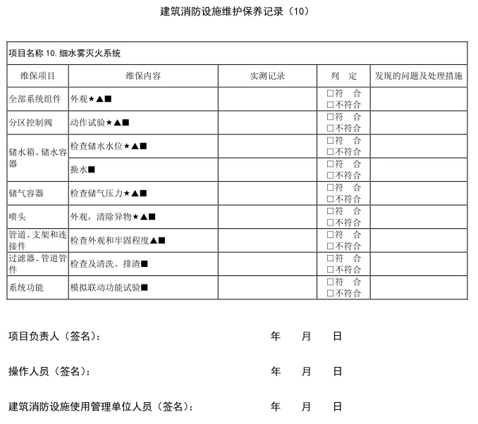 建筑消防设施维护保养报告书