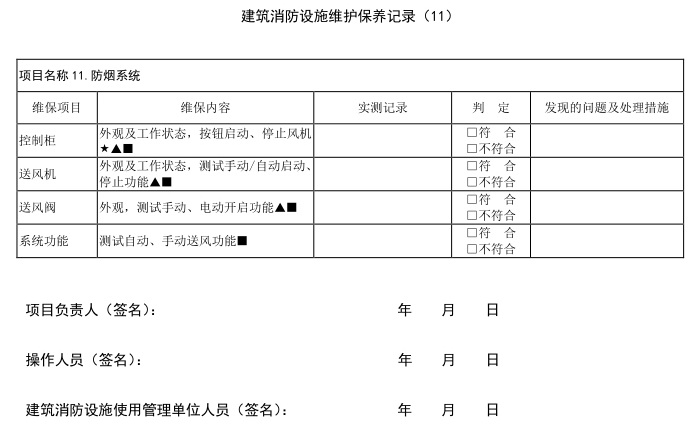 建筑消防设施维护保养报告书