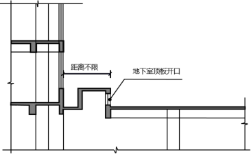 地下室顶板开口背向建筑物
