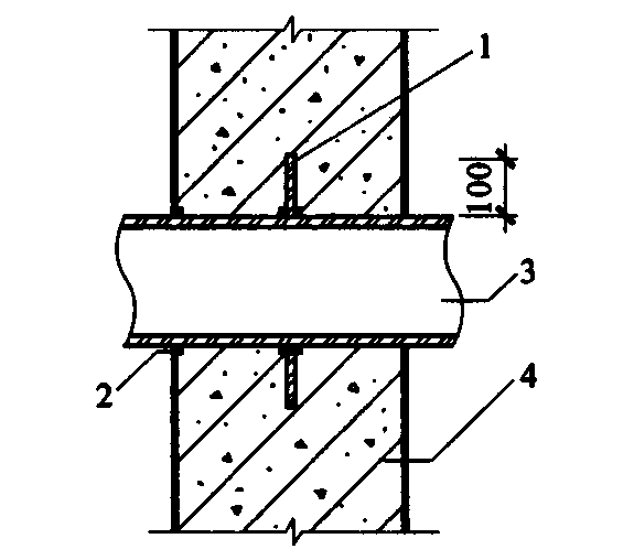 图5.3.3-1  固定式穿墙管防水构造（一）