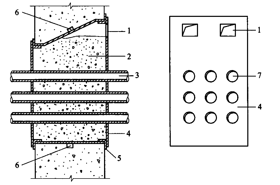 图5.3.6  穿墙群管防水构造