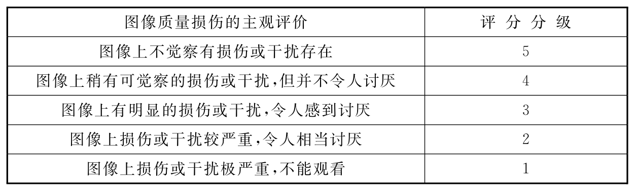 表5.4.1-1  五级损伤制评分分级