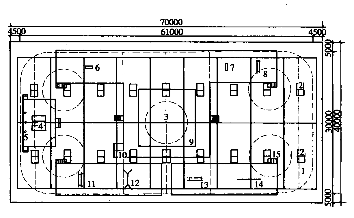  图13 大型场地布置图（70m×40m）