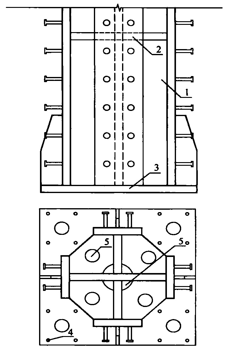 图6.2.2  埋入式柱脚加劲肋的灌浆孔和排气孔设置