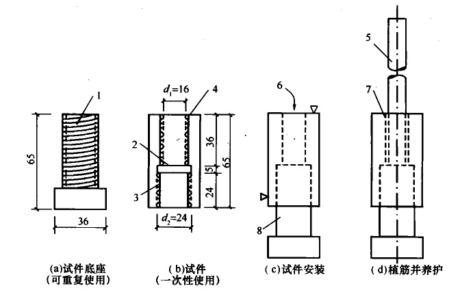 图C.3.1 标准试件的形式与尺寸(mm)