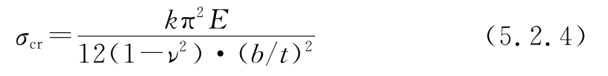 受压加劲板件、非加劲板件的弹性临界屈曲应力